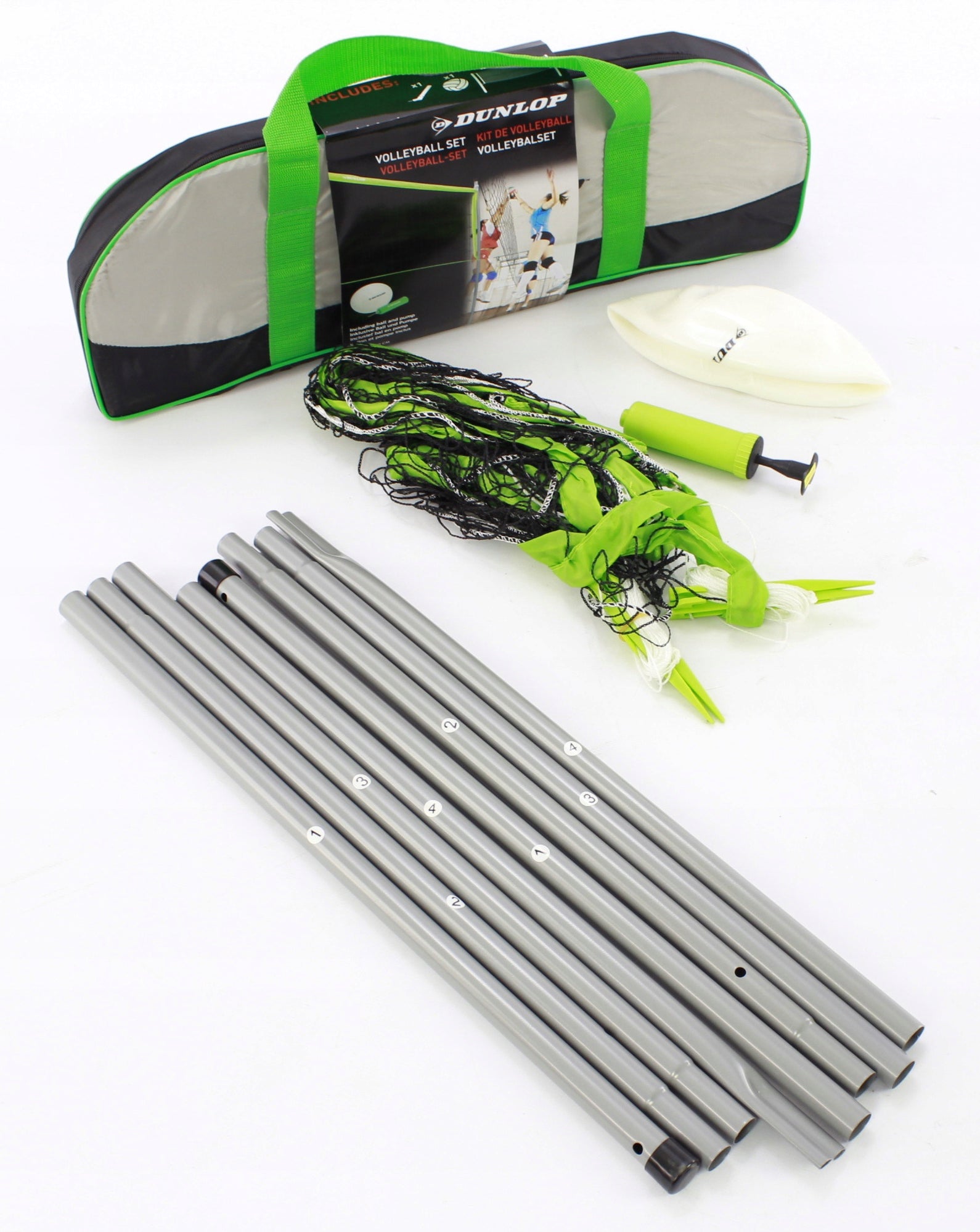 DUNLOP Volleyball net POSTS badminton set +ball Brand Dunlop