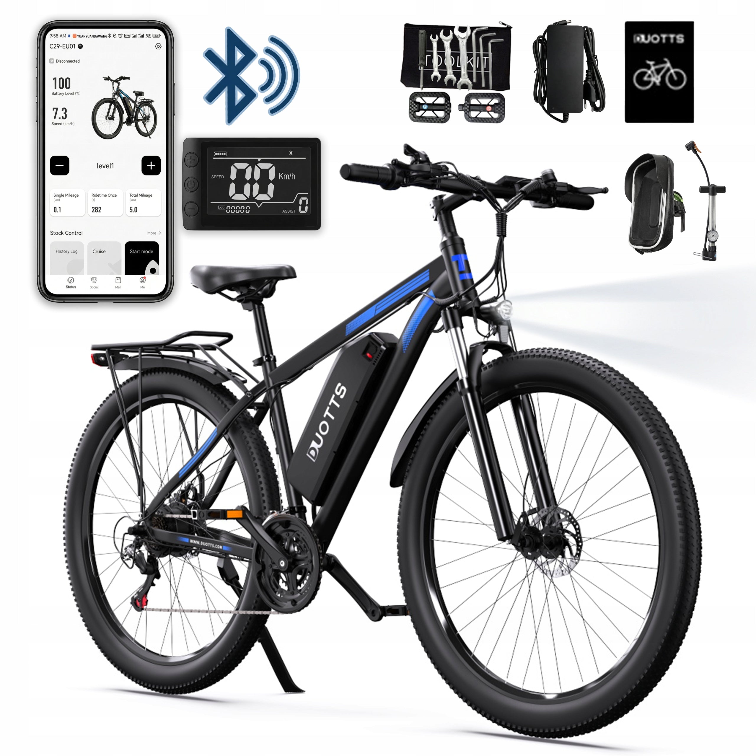 DUOTTS C29-L Electric Vehicle 1000W 48V 15AH 55KM/H 100HP APP