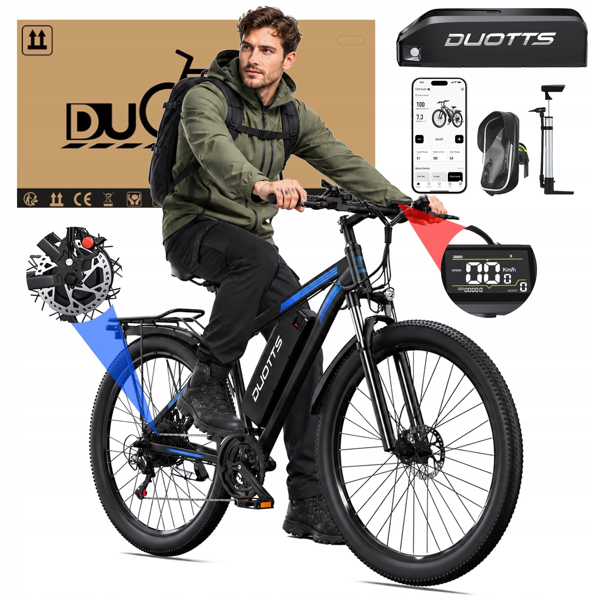 DUOTTS C29-L New Electric Vehicles 1000W 48V15Ah Oil Brake 29" APP