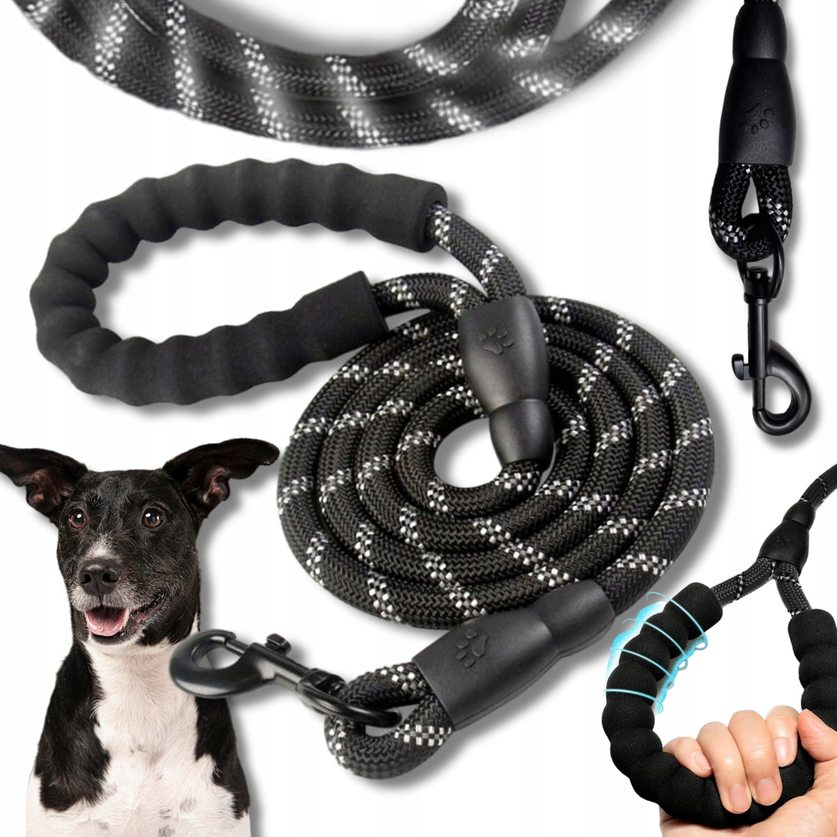 DURABLE LEASH FOR BIG DOG 5M THICK STRONG REFLECTIVE TRAINING CORD