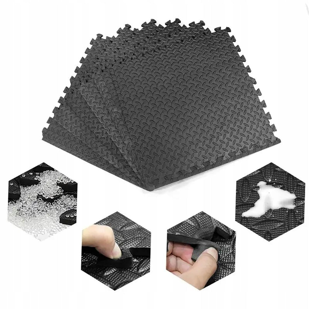 DURABLE PROTECTIVE MAT RUBBER FLOOR PUZZLE GYM 180x120cm Color black