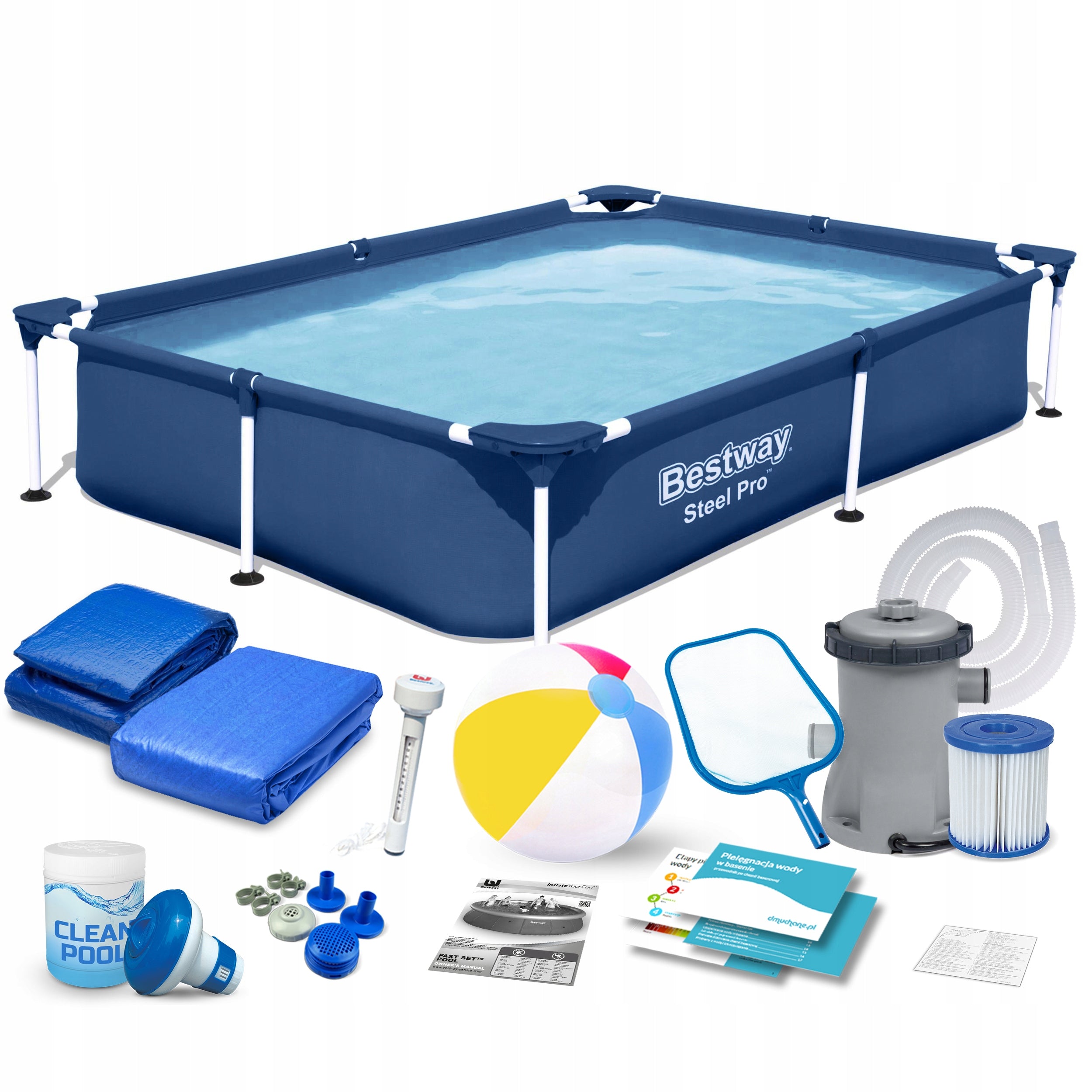 DURABLE Rectangular frame pool 221x150x43 cm SET Bestway 56401