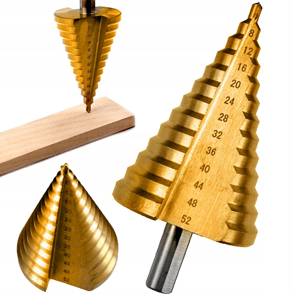 DURABLE TYTAN HSS Christmas Tree Tapered Drill Bit for Metal 4-52MM Mounting type cylindrical