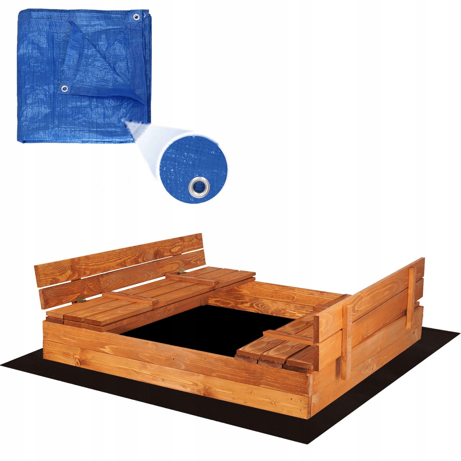 DURABLE WOODEN SANDBOX Large 150cm Impregnated With Benches Lockable Character/Title none