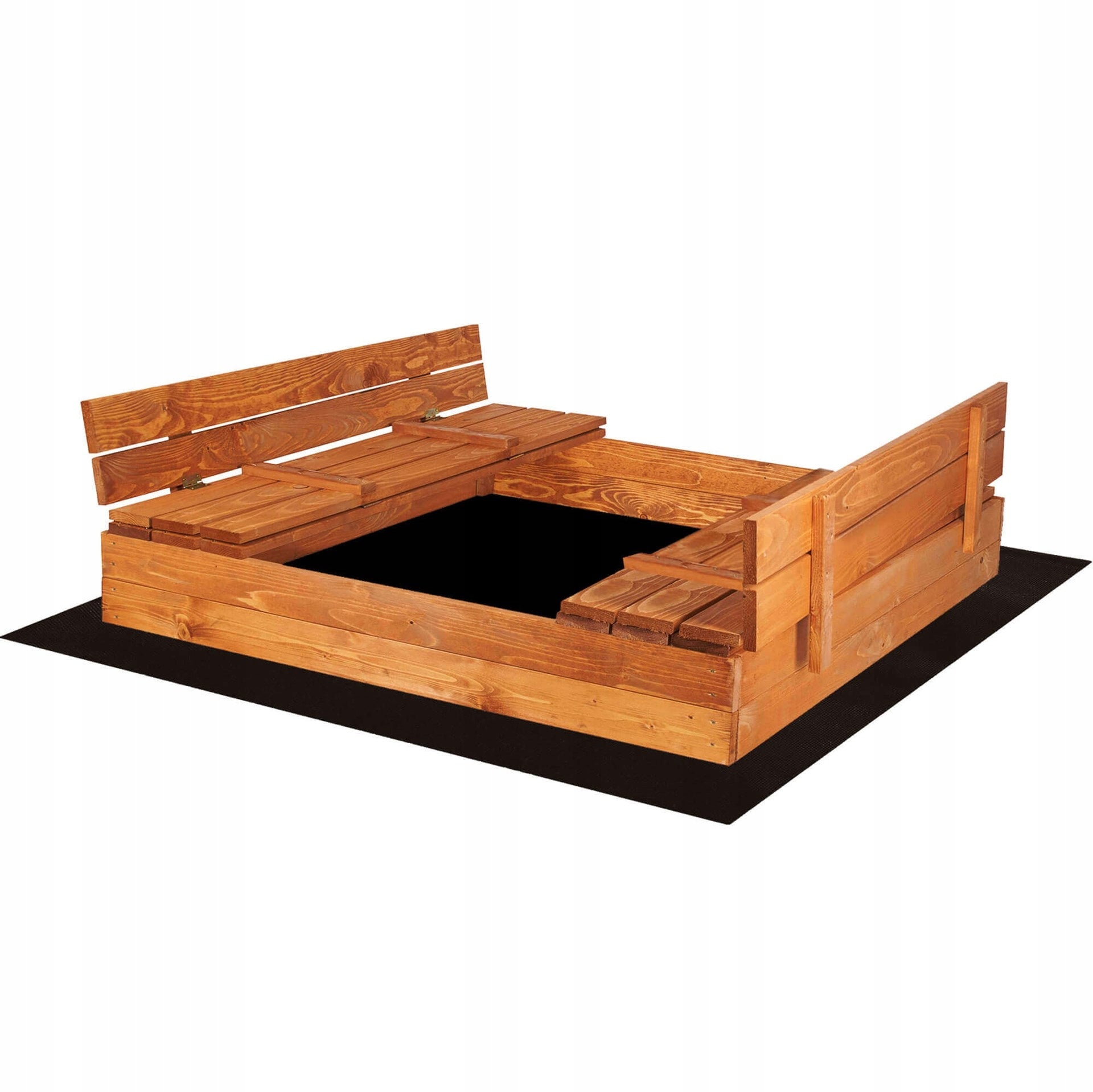 DURABLE WOODEN SANDBOX Large 150cm Impregnated With Benches Lockable