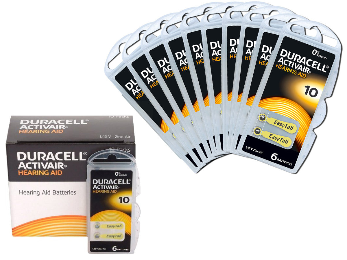 DURACELL 60x Hearing Aid Batteries 10 230