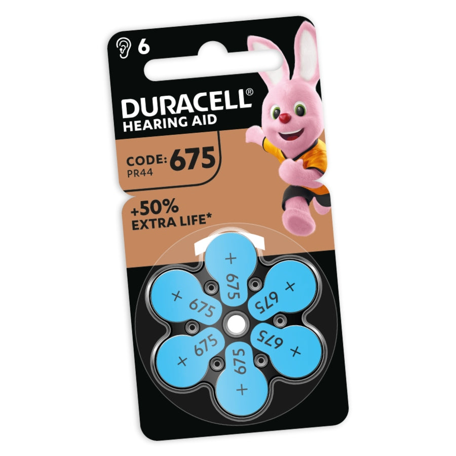 DURACELL hearing batteries EXTRA LIFE 675 PR44 1,45V mercury-free new version