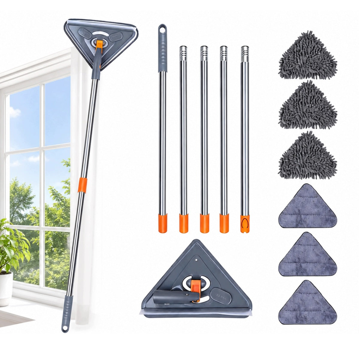 DUST FINISH WALL CLEANING MOP + TELESCOPIC POLE
