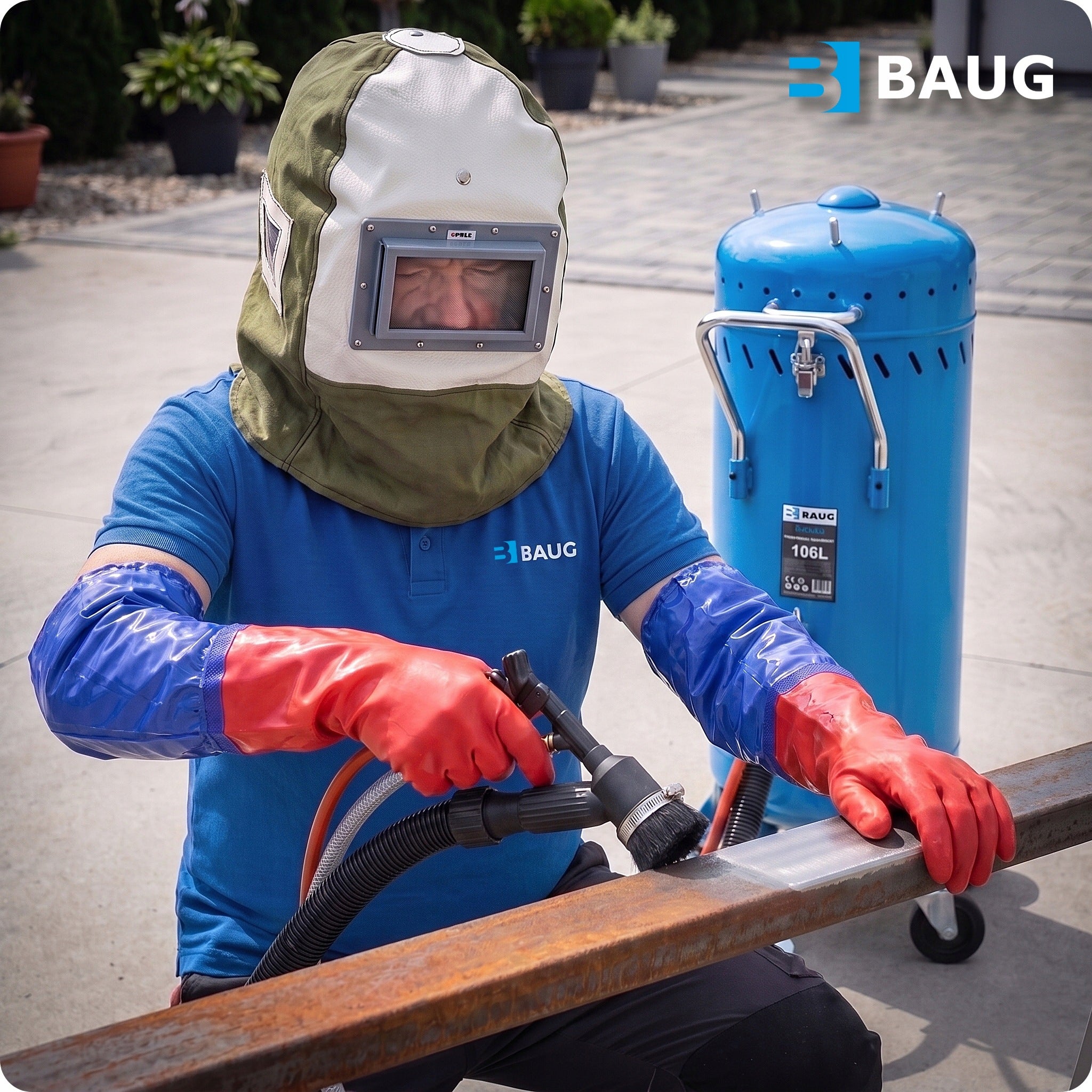 DUST-FREE SIPHON SANDBLASTER 106L LARGE SANDBLASTING WITH SUCTION VACUUM CLEANER Brand Baug