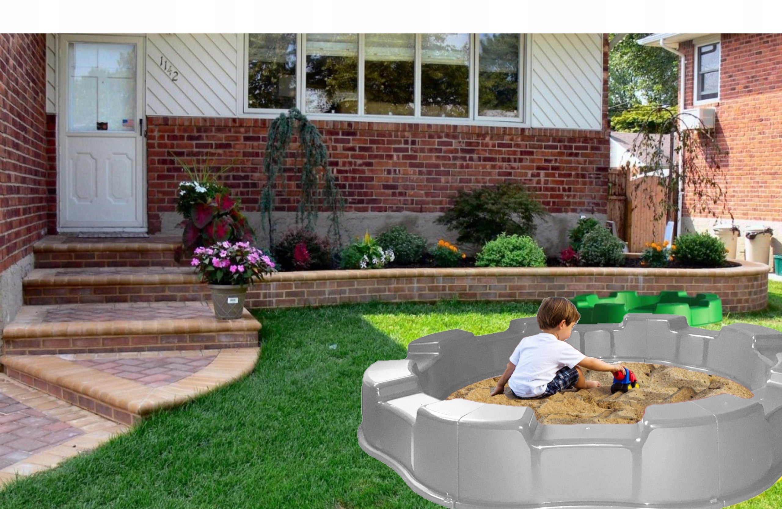 DUŻA PIASKOWNICA PLASTIKOWA Ø170cm + DNO + PLANDEKA + ZABAWKI Kind plastic