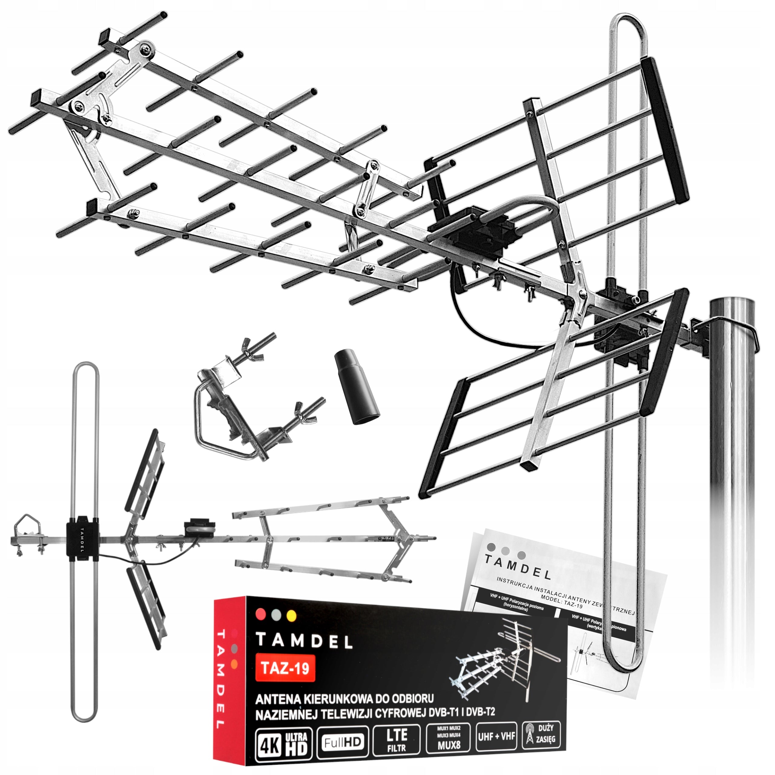 DVB-T2 COMBO MUX-8 LTE Directional VHF UHF TV Antenna Packaging status original