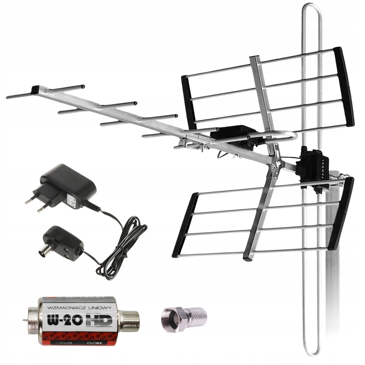DVB-T2 COMBO MUX8 LTE 4K terrestrial TV antenna + amplifier + power supply