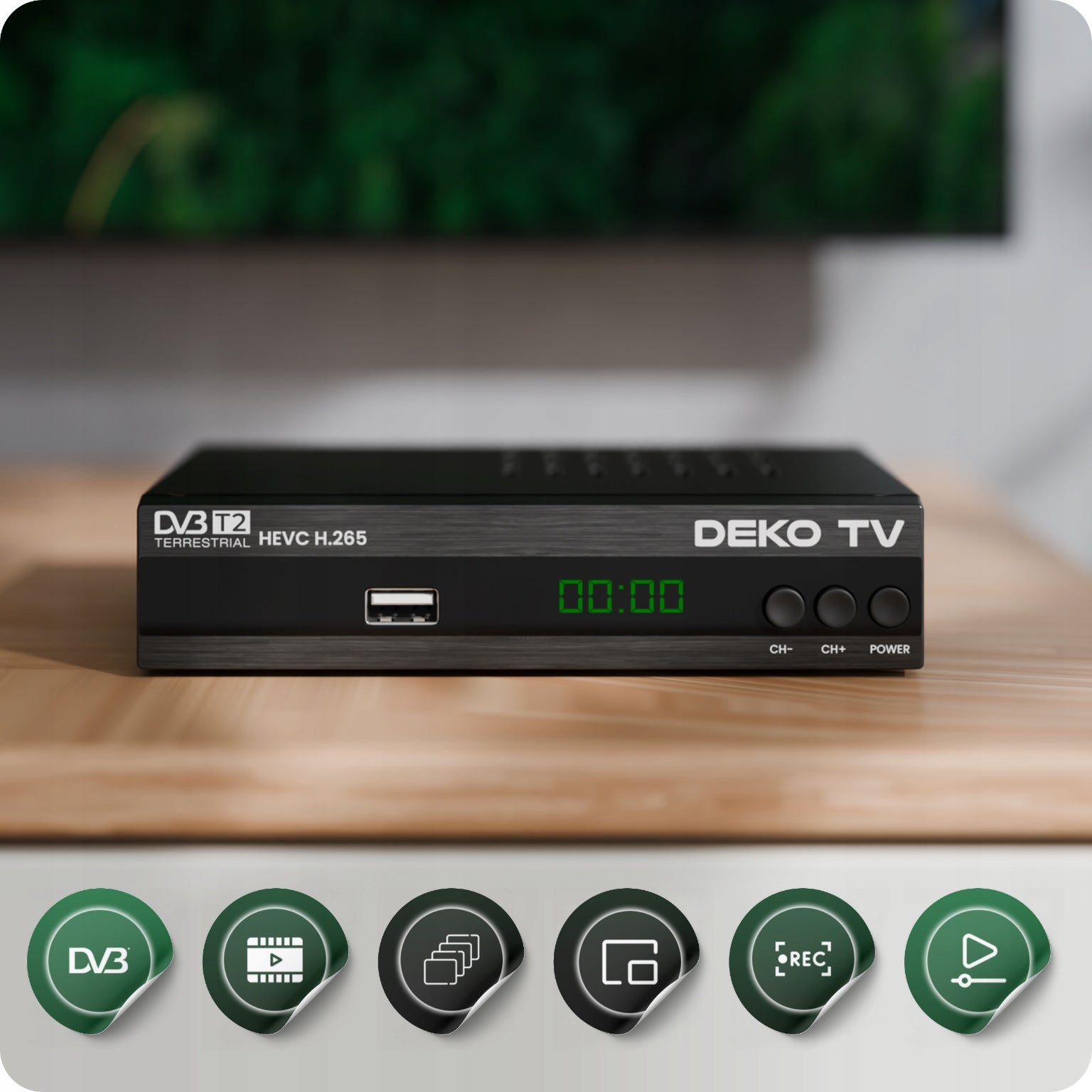 DVB-T2 DECODER TUNER for TERRESTRIAL TV HEVC H.265 DEKOTV2 Remote control Manufacturer code Tuner Dekoder TV H.265 DVB-T2 Satelitarny