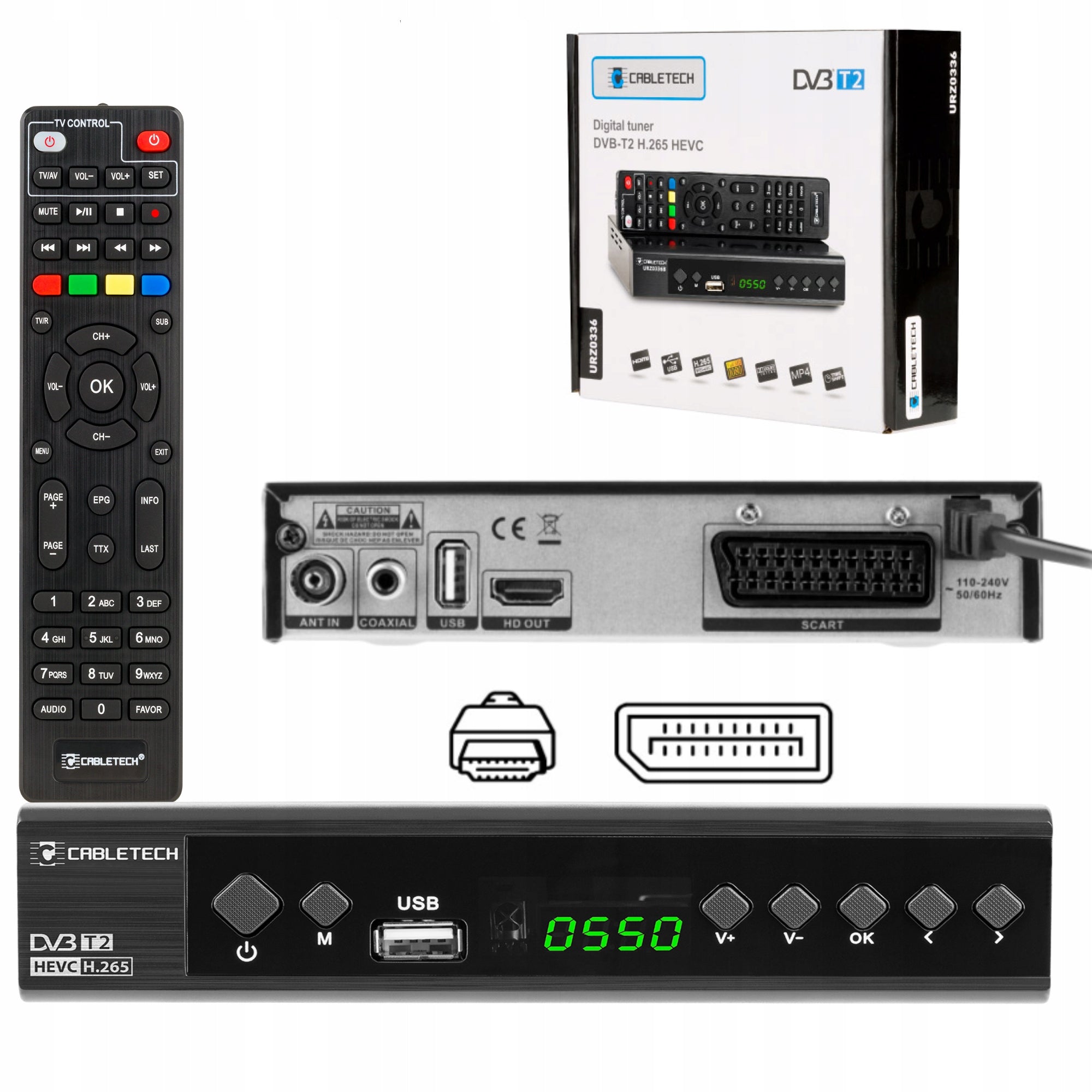 DVB-T2 DVB-C Hevc H.265 10bit terrestrial TV set-top box Cabletech