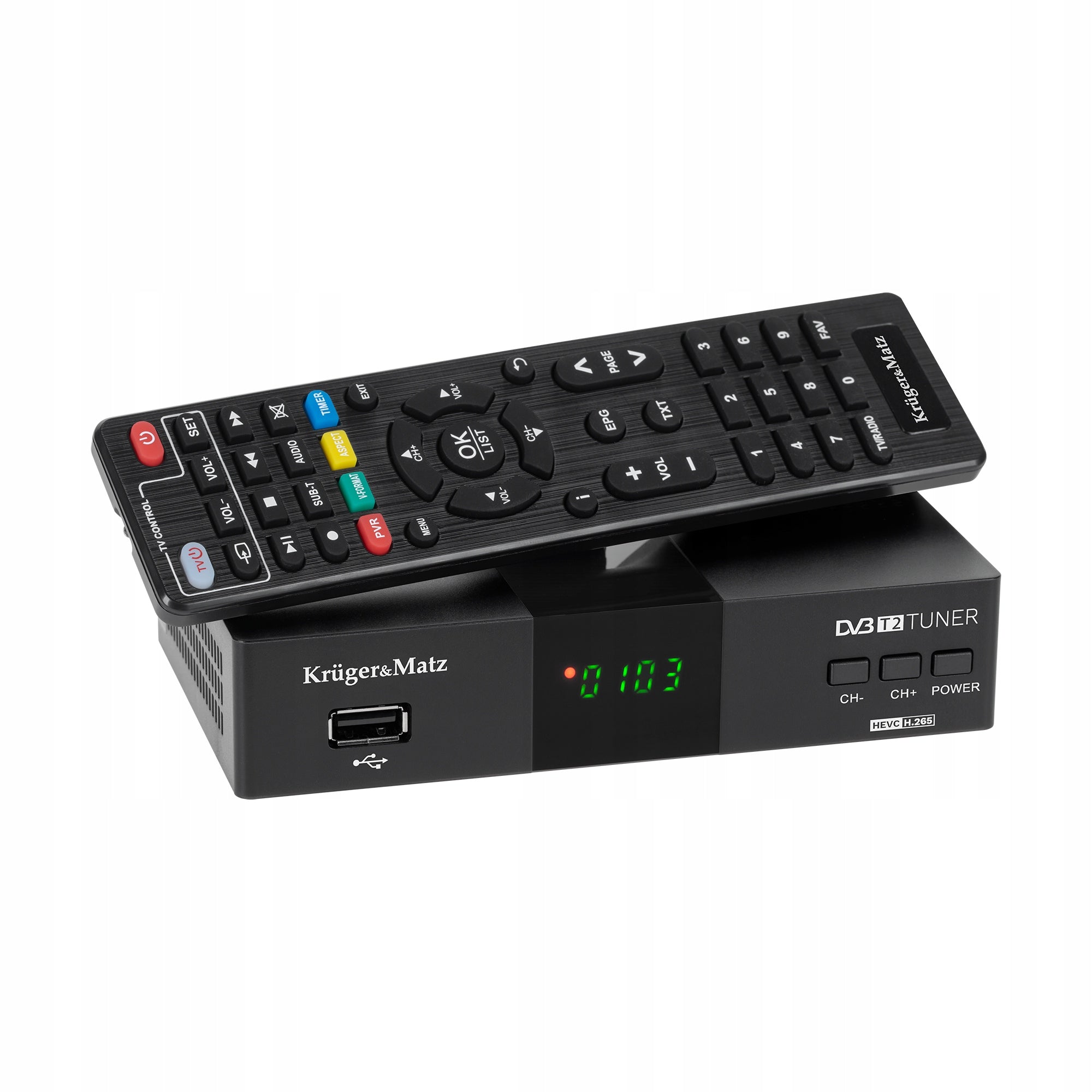 DVB-T2 H.265 HEVC Kruger&Matz HDMI SCART PVR EPG USB decoder Packaging status original