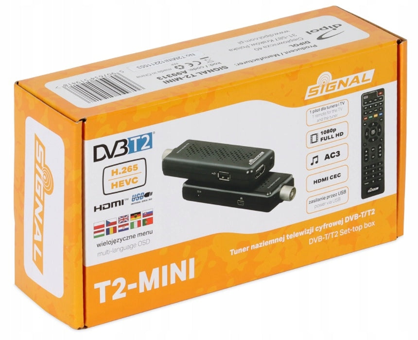 DVB-T2 HEVC terrestrial TV tuner TV set-top box T2-MINI USB 5V Signal Brand Signal