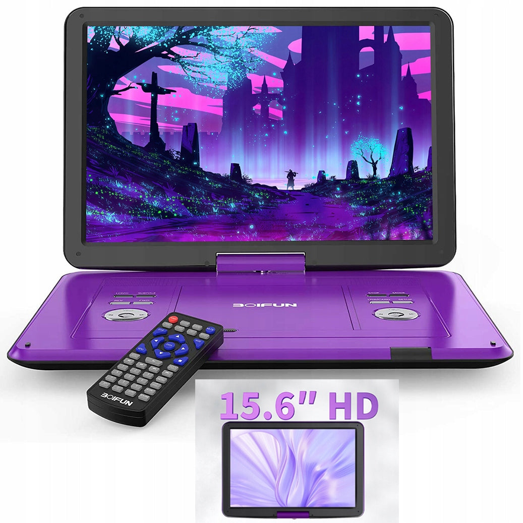 DVD PLAYER 17.5INCH HD SCREEN GAME CONSOLE PURPLE CAR 5000MAH