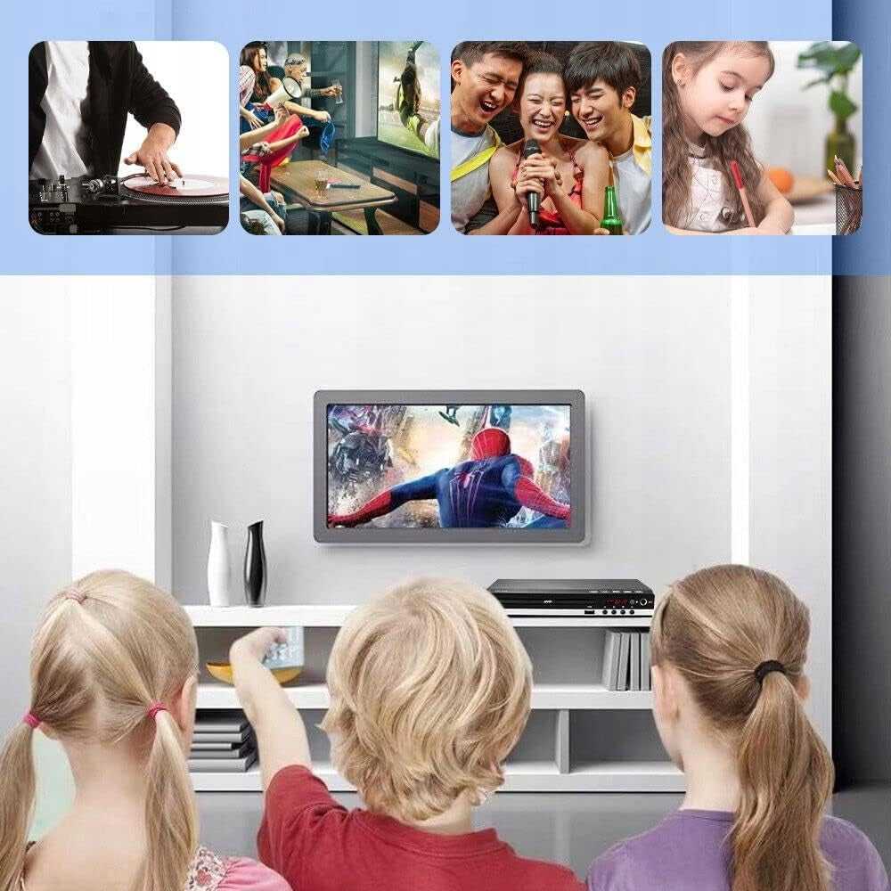 DVD PLAYER CD EVD 2 MICROPHONE JACKS 1080P HDMI USB Packaging status original