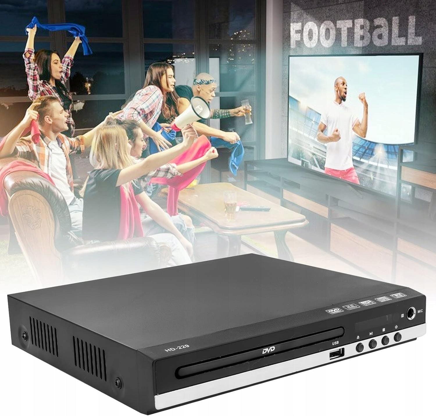DVD PLAYER EVD CD HDMI USB KARAOKE MINI 22CM SCALING 1080P PAL/NTSC Packaging status original