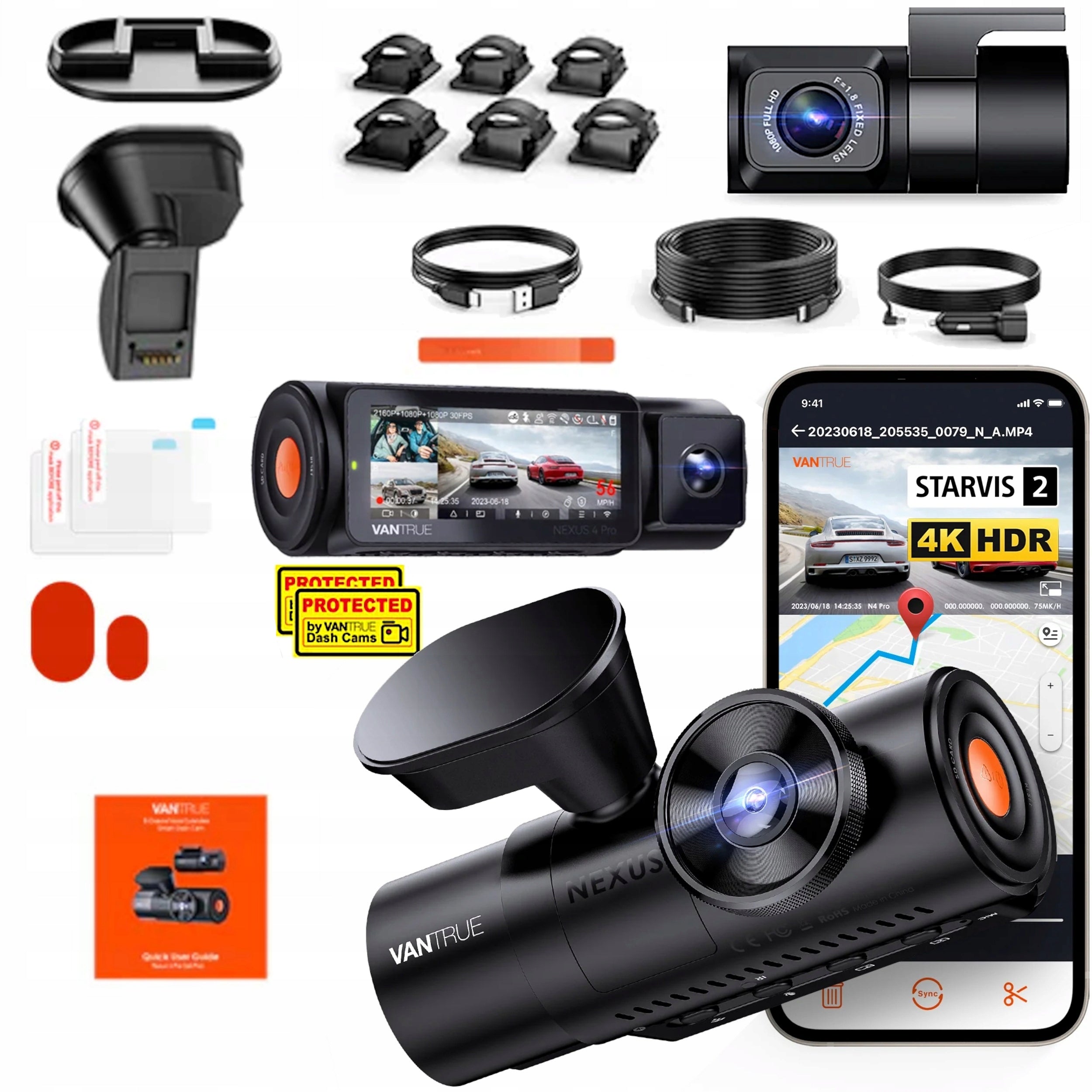 DVR VANTRUE N4 PRO S IN 3CH 3 CAMERAS 4K/FHD/2.5K + ACCESSORIES Brand Vantrue