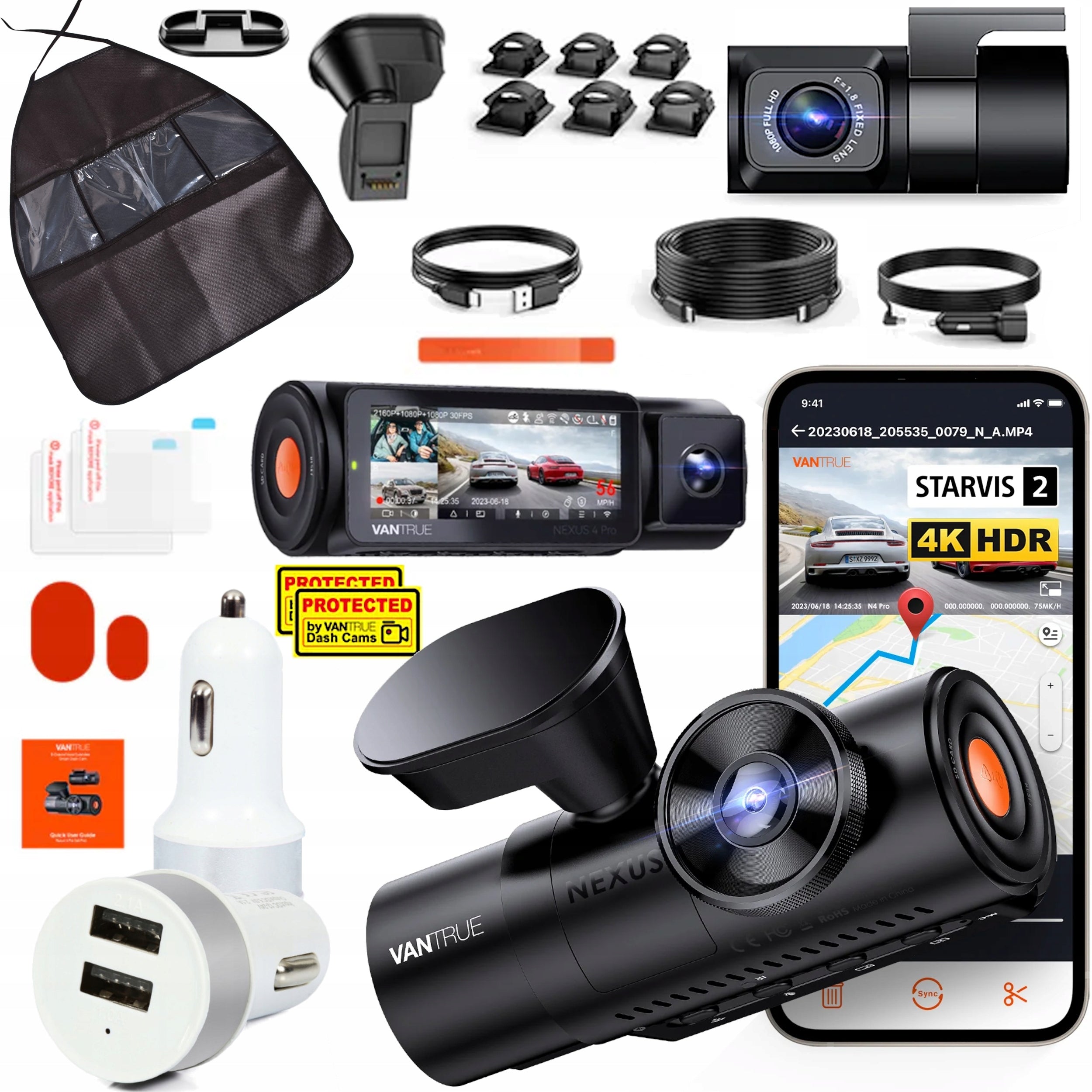 DVR VANTRUE N4 PRO S IN 3CH 3 CAMERAS 4K/FHD/2.5K + ACCESSORIES