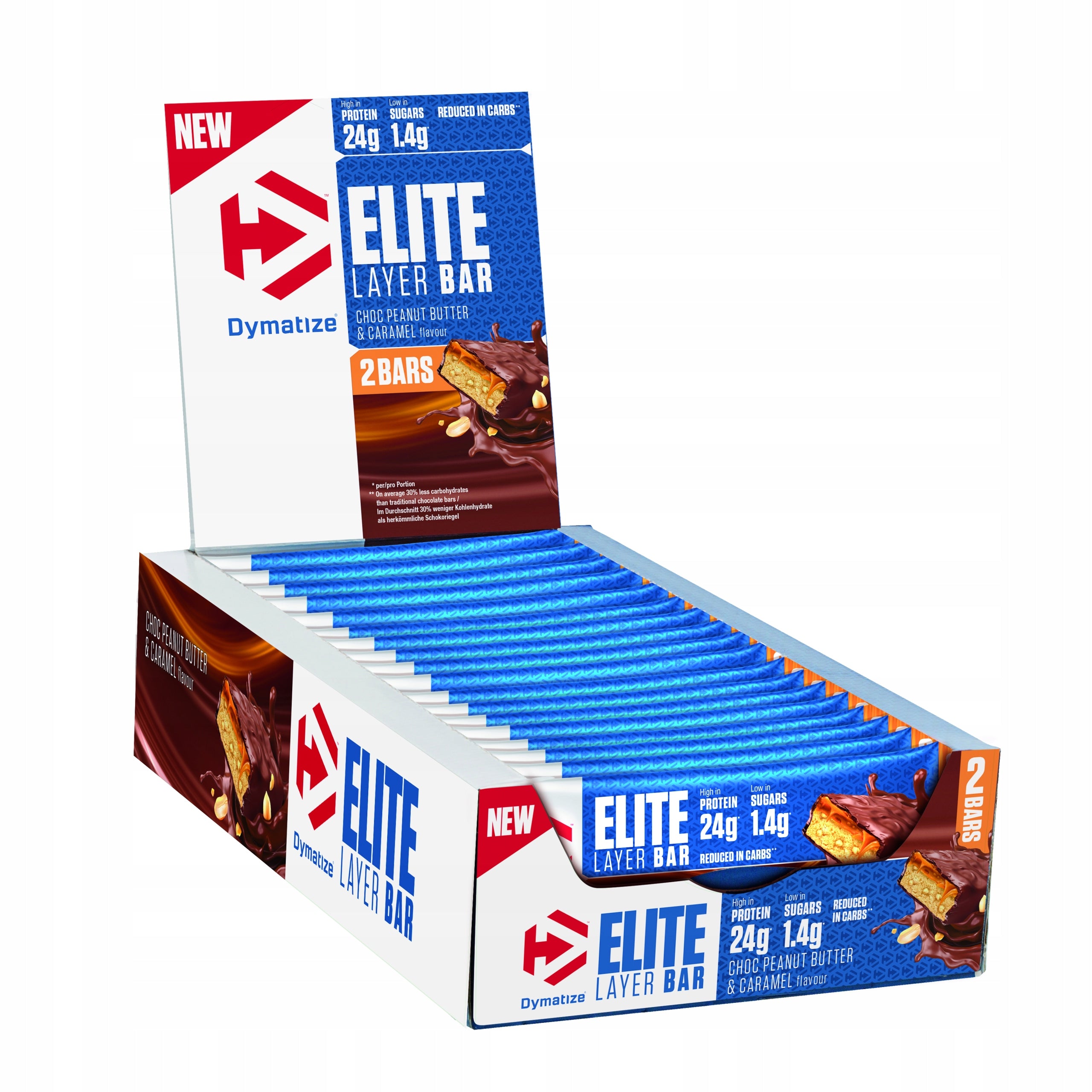 DYMATIZE ELITE LAYER BAR PREMIUM PROTEIN BAR 18X 60G CHOCOLATE NUT Packaging status original