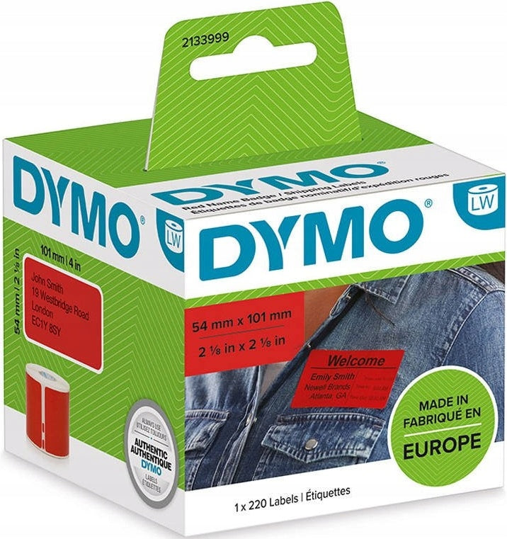 DYMO 2133399 LABEL 54X101MM 220PCS RED