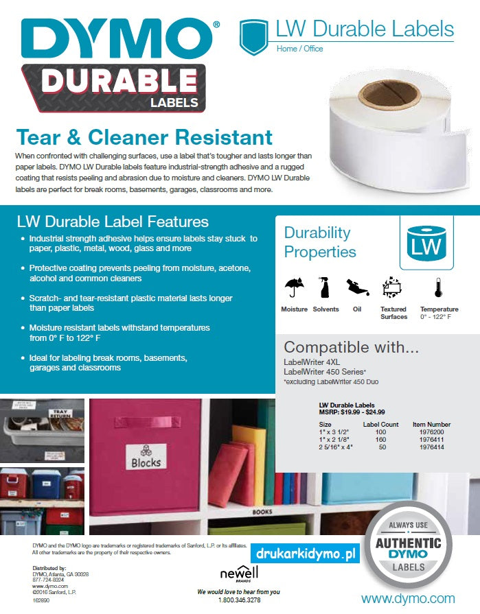 DYMO Durable Large Shipping Label XL 159x104 Manufacturer code 2112287
