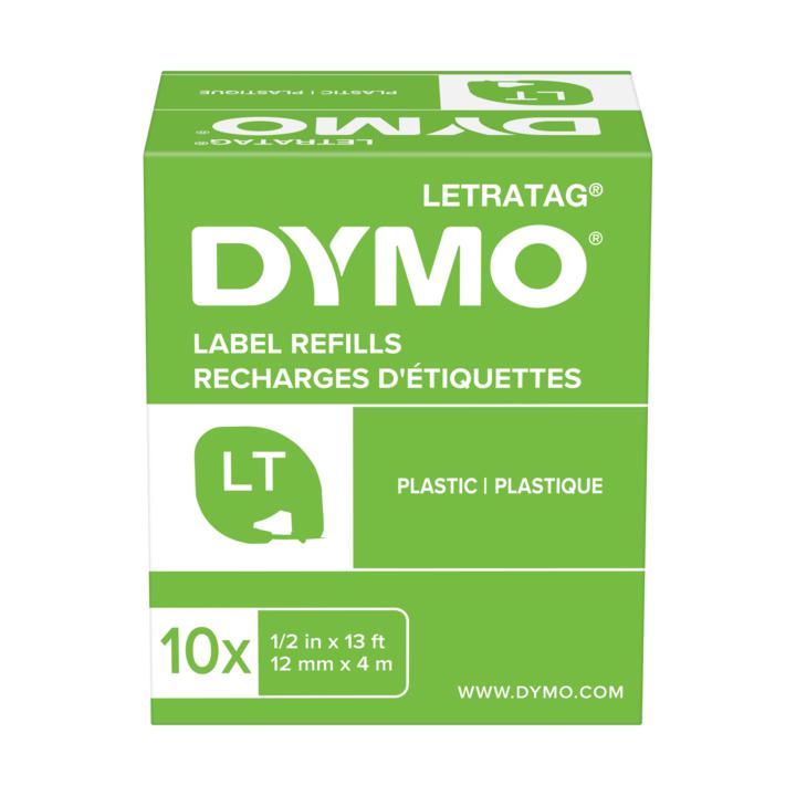 DYMO LT LetraTag plastic 12mm 4m white x2 Packaging status original