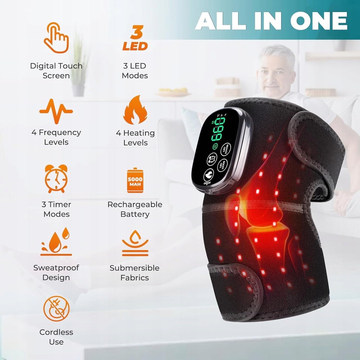 DYMROGE Heated Band Wireless Red Knee Light Medical device no