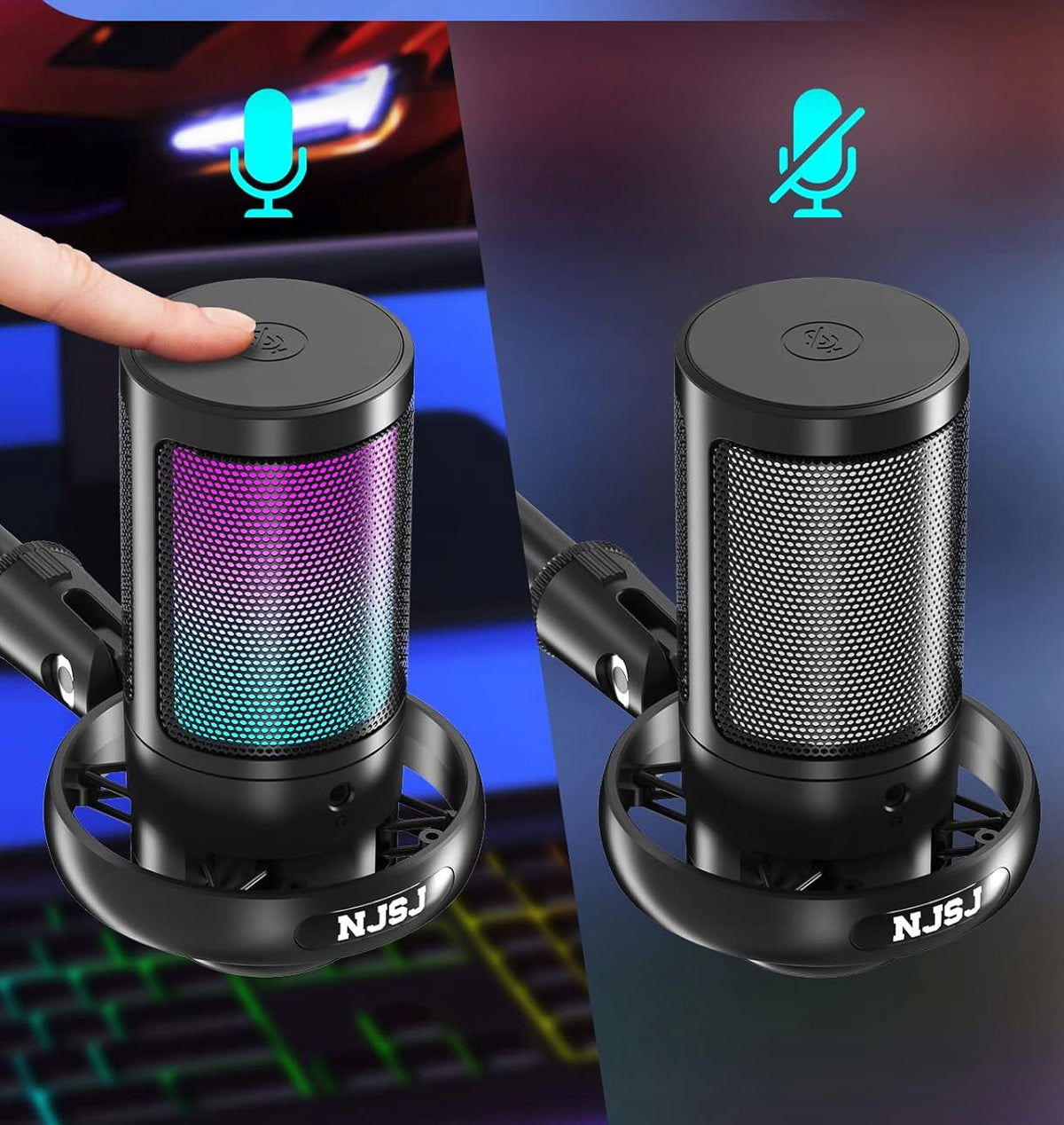 DYNAMIC RGB GAMING MICROPHONE, USB MICROPHONE FOR STREAMING Brand no brand