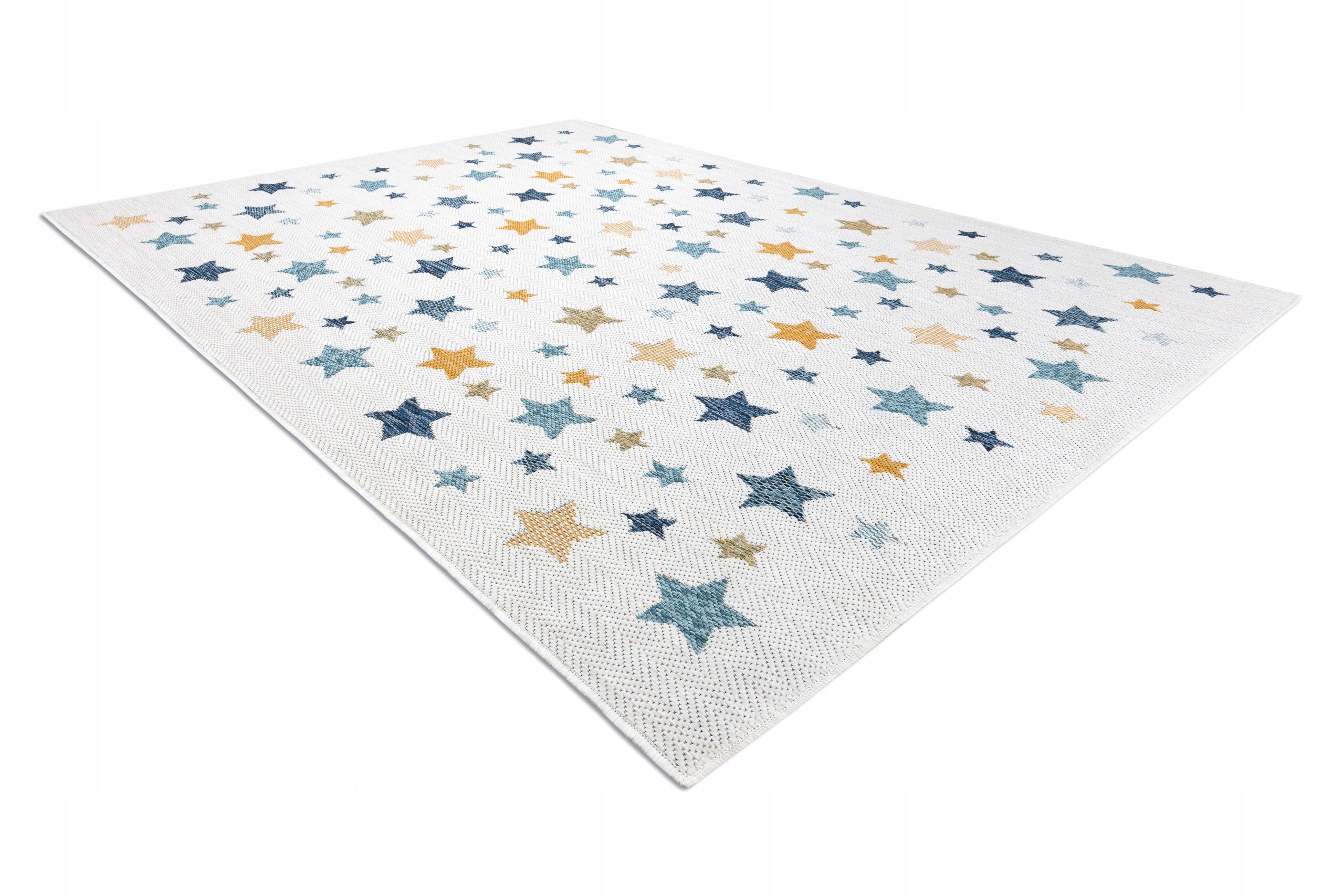 Teppich-Sisalschnur COOPER Stars 22260 ecru / dunkelblau 