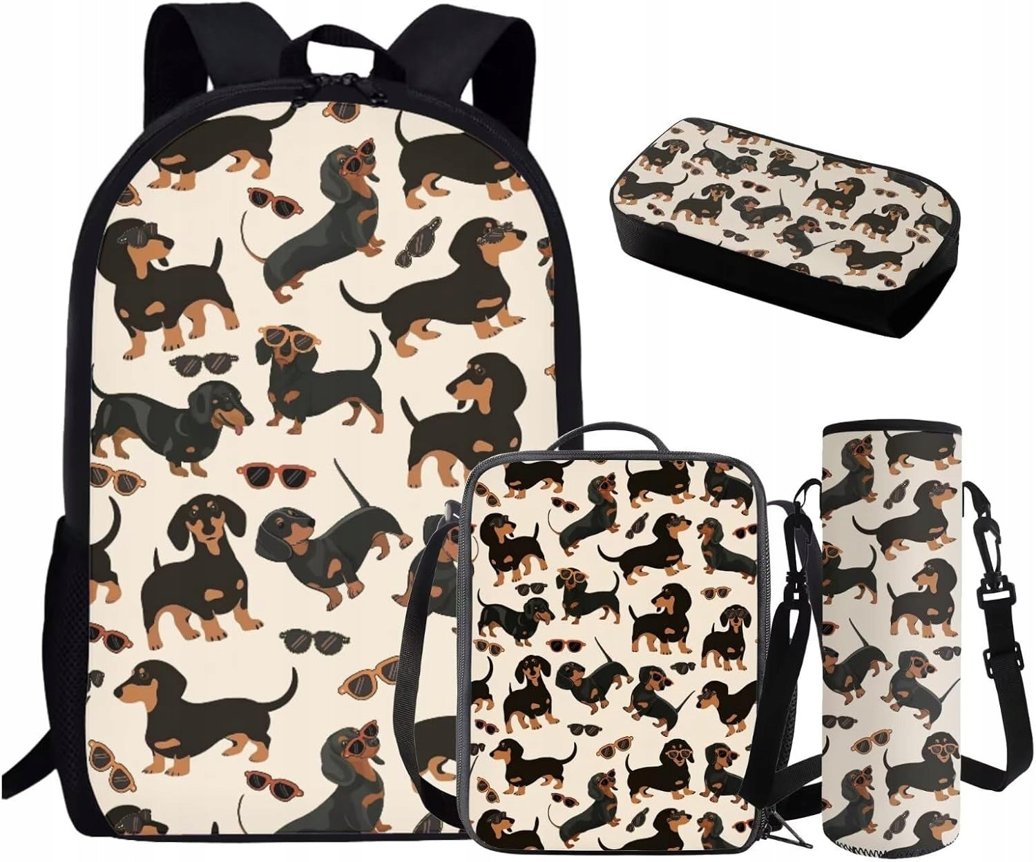 Dachshund Kids School Backpack for Girls Preschool Kindergarten Elementary