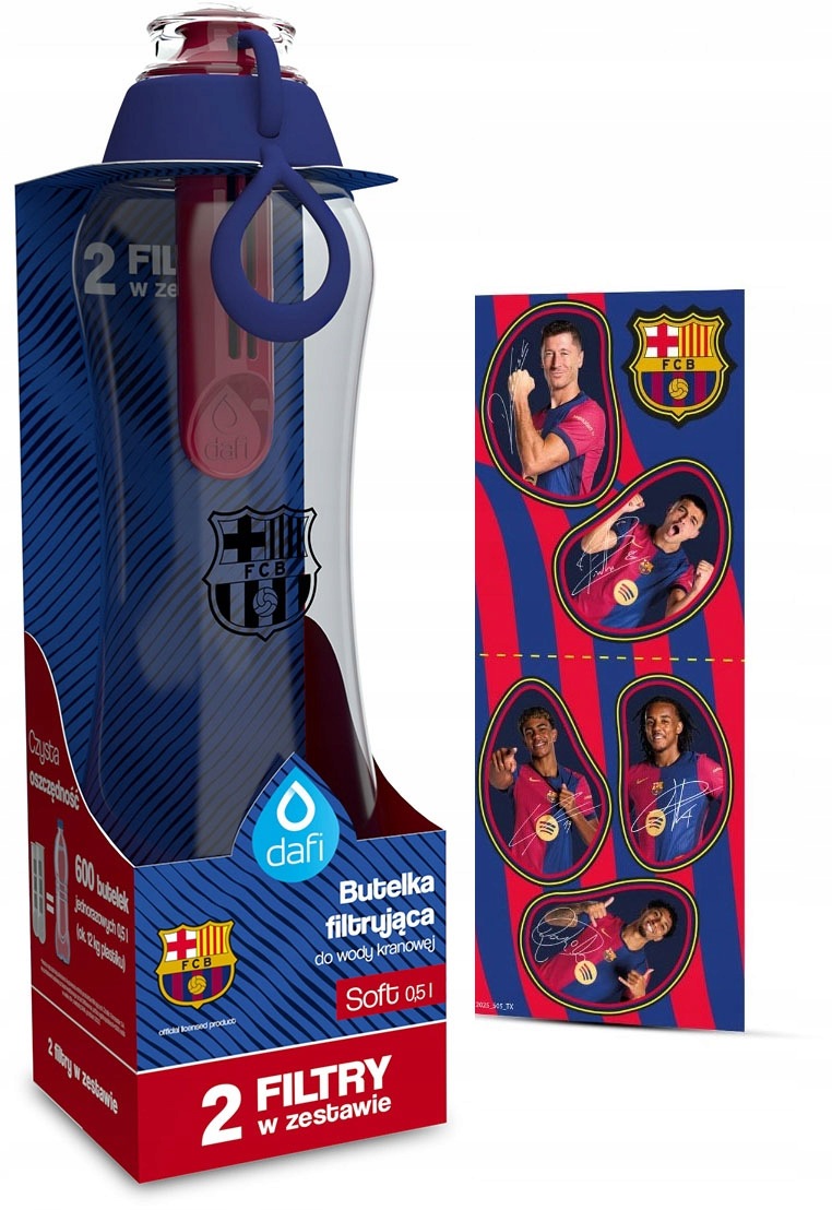 Dafi 0,5l SOFT FC Barcelona Barca Filter Water Bottle with 2 Filters