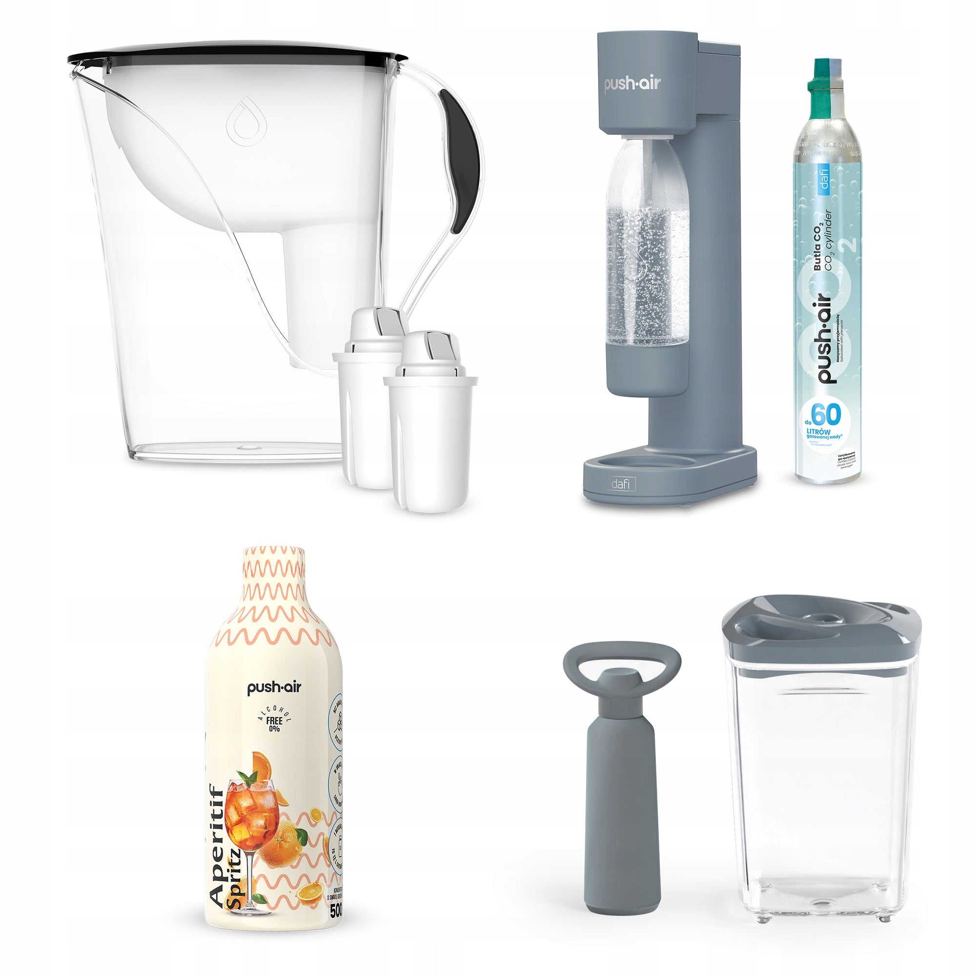 Dafi Set B2U9 Saturator + Luna Jug + Vacuum Container + Syrup