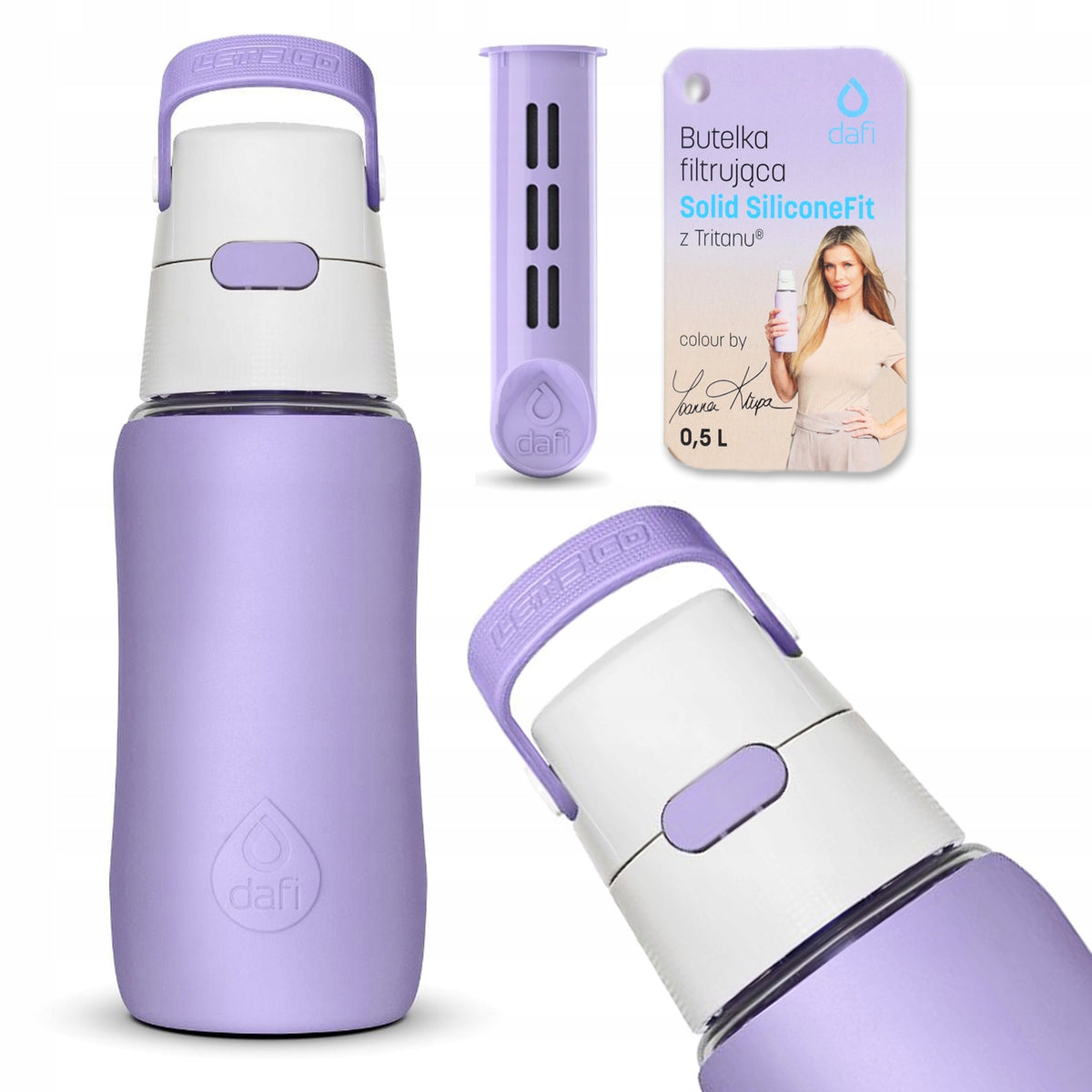 Dafi SiliconeFit 0,5l digital lavender bottle