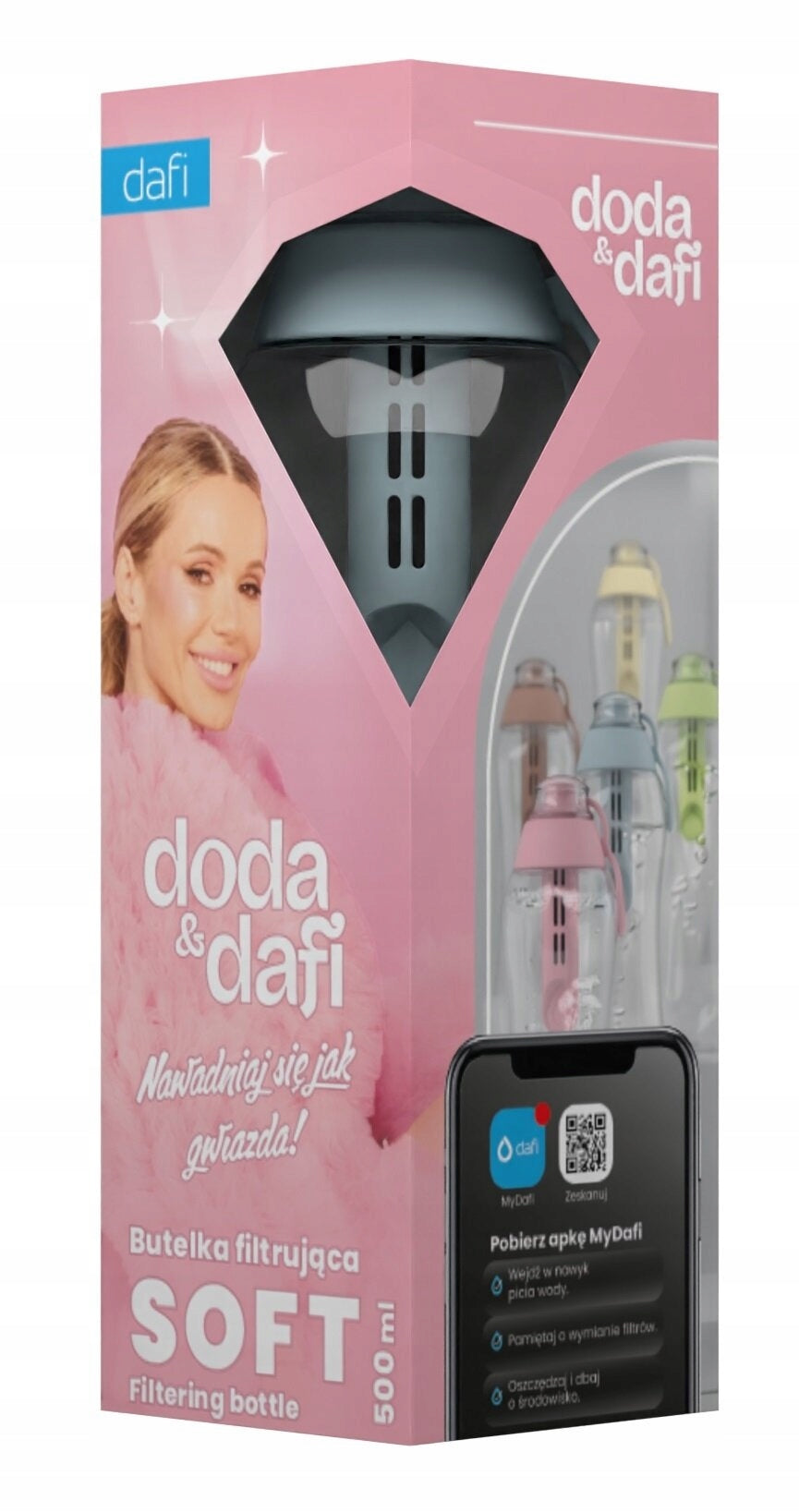 Dafi Soft DODA 0,5 Dove Blue Filter Water Bottle with Carbon Filter