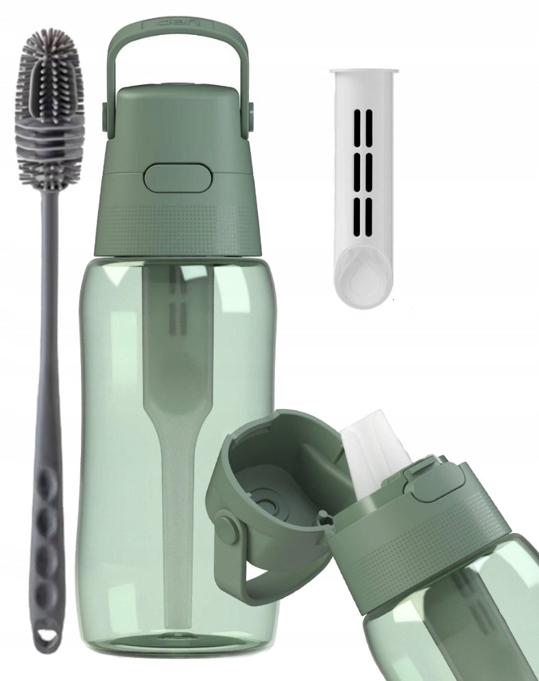 Dafi Solid Dyed Sage Filter Bottle 0,5 + Washing Brush