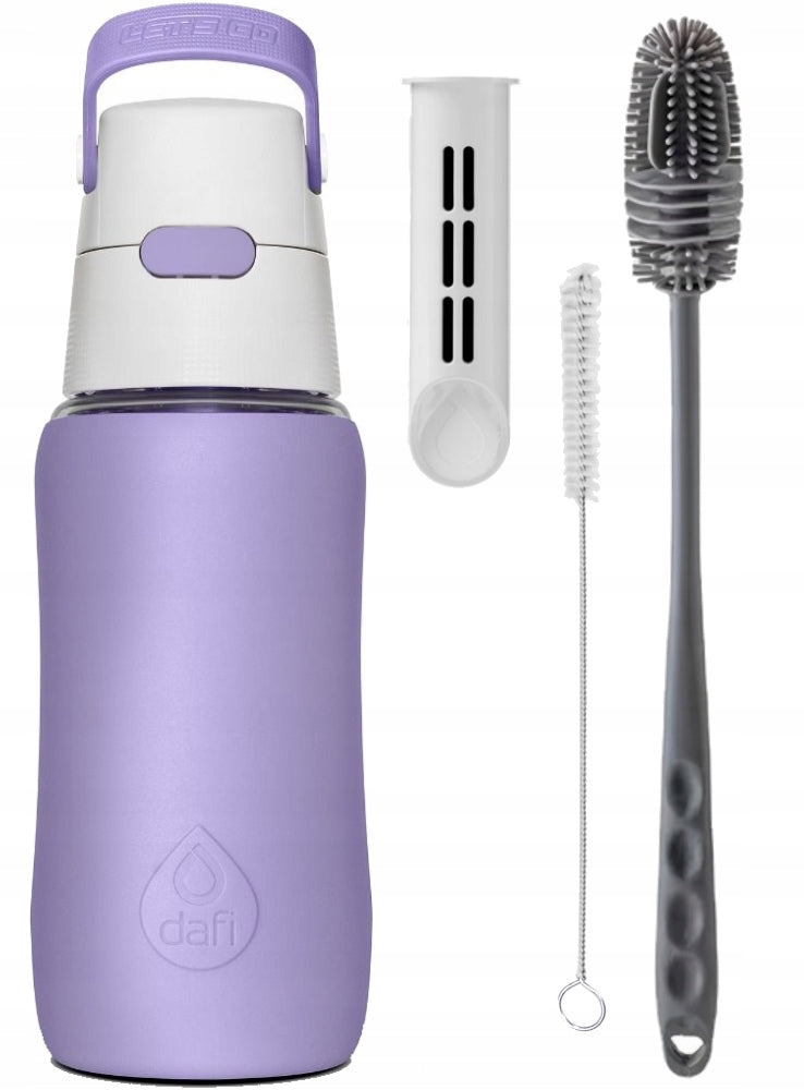 Dafi Solid SiliconeFit 0,5 L Lavender Bottle + Bottle Brushes