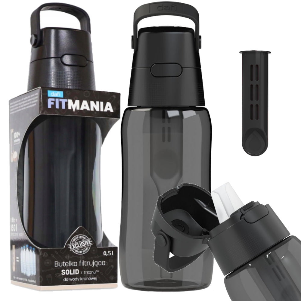 Dafi Solid filter bottle 0,5L black tinted FitMania filter