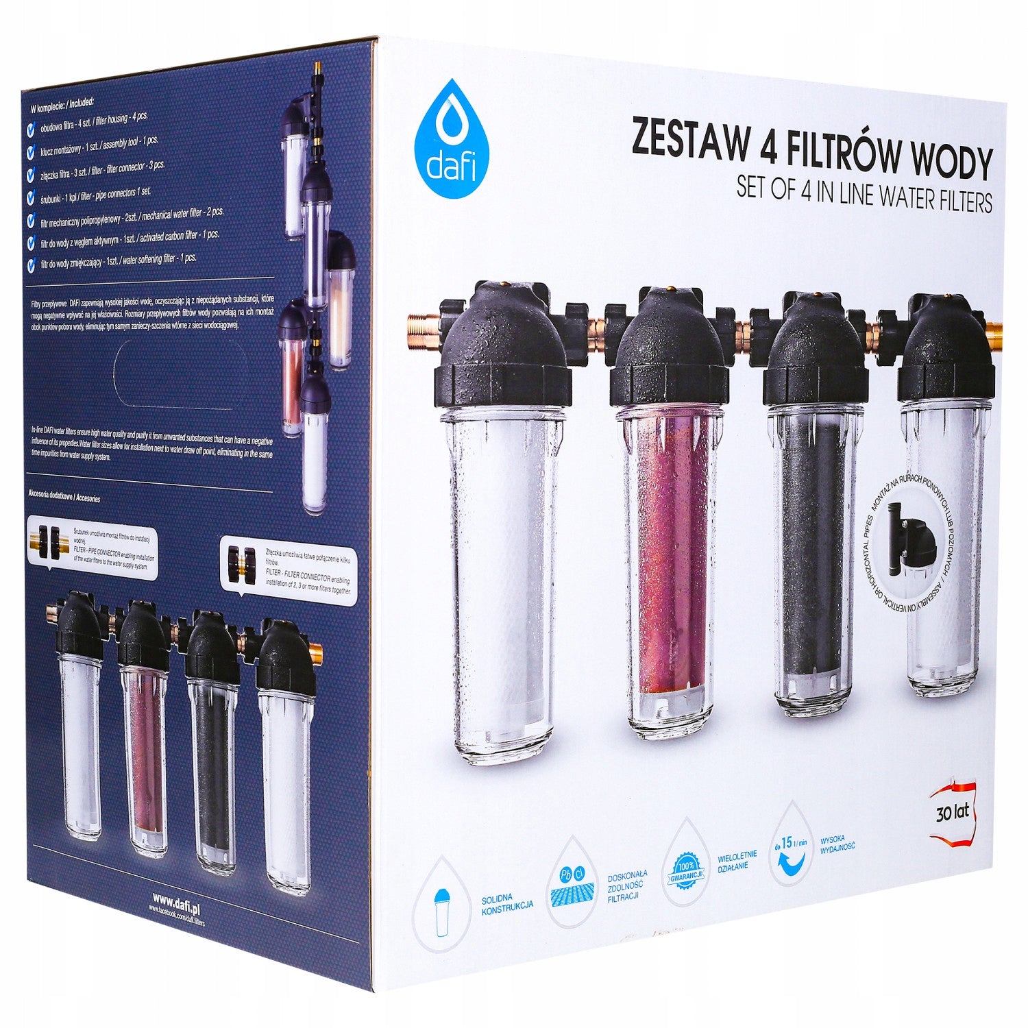 Dafi pre-filter set: 2x polypropylene + ion exchange + carbon Manufacturer code F.FI.ZEST.POLIP.WEG.ZYW.PIT