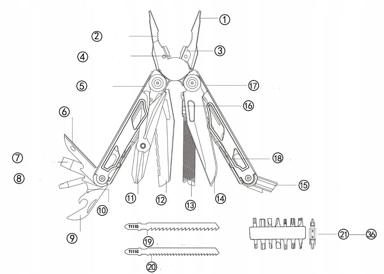 Daicamping DL30 21-in-1 Multitool Manufacturer code Daicamping DL30