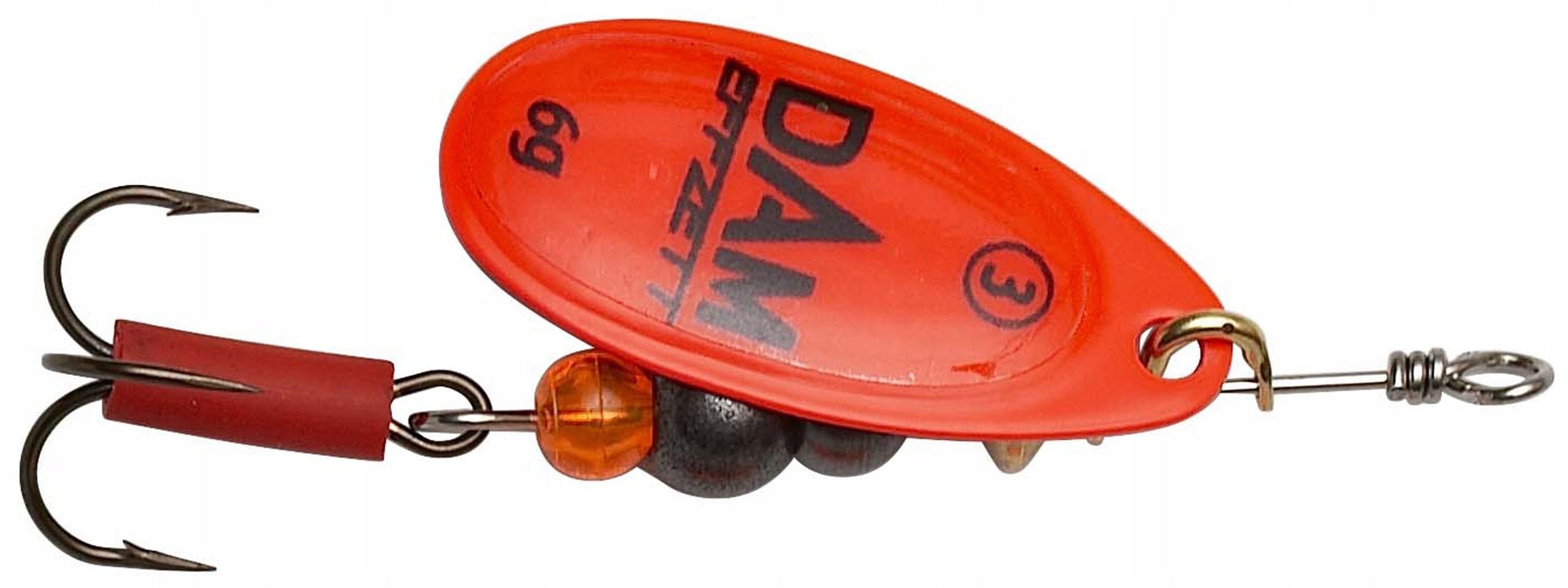 Dam EFFZETT FLUO SPINNER size. 2 -4g color RED on perch Brand Dam