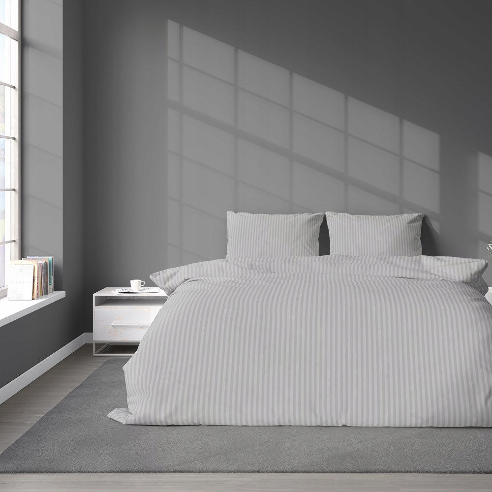 Damask bedding 160x200 grey light monochromatic stripes 1 cm Pure Packaging status original