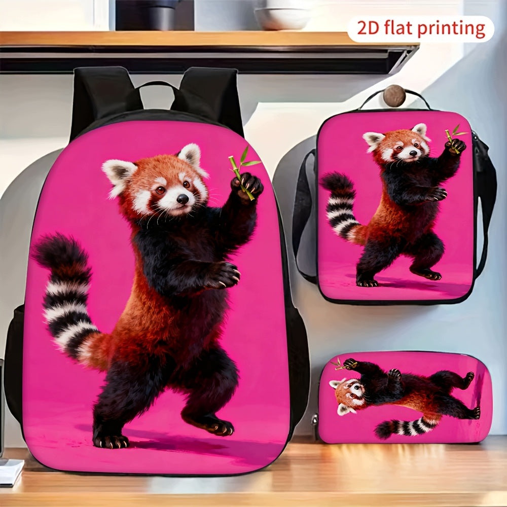 Dancing Red Panda 3-Piece Backpack Set
