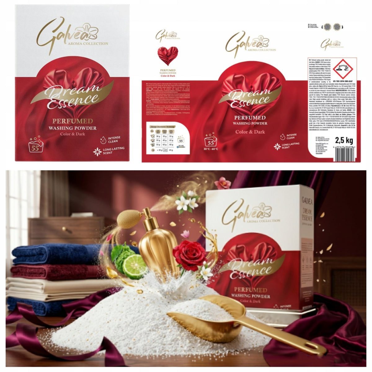 Dark Color Washing Powder Dream Essence 2,5KG GALVEA Perfumed Packaging status original
