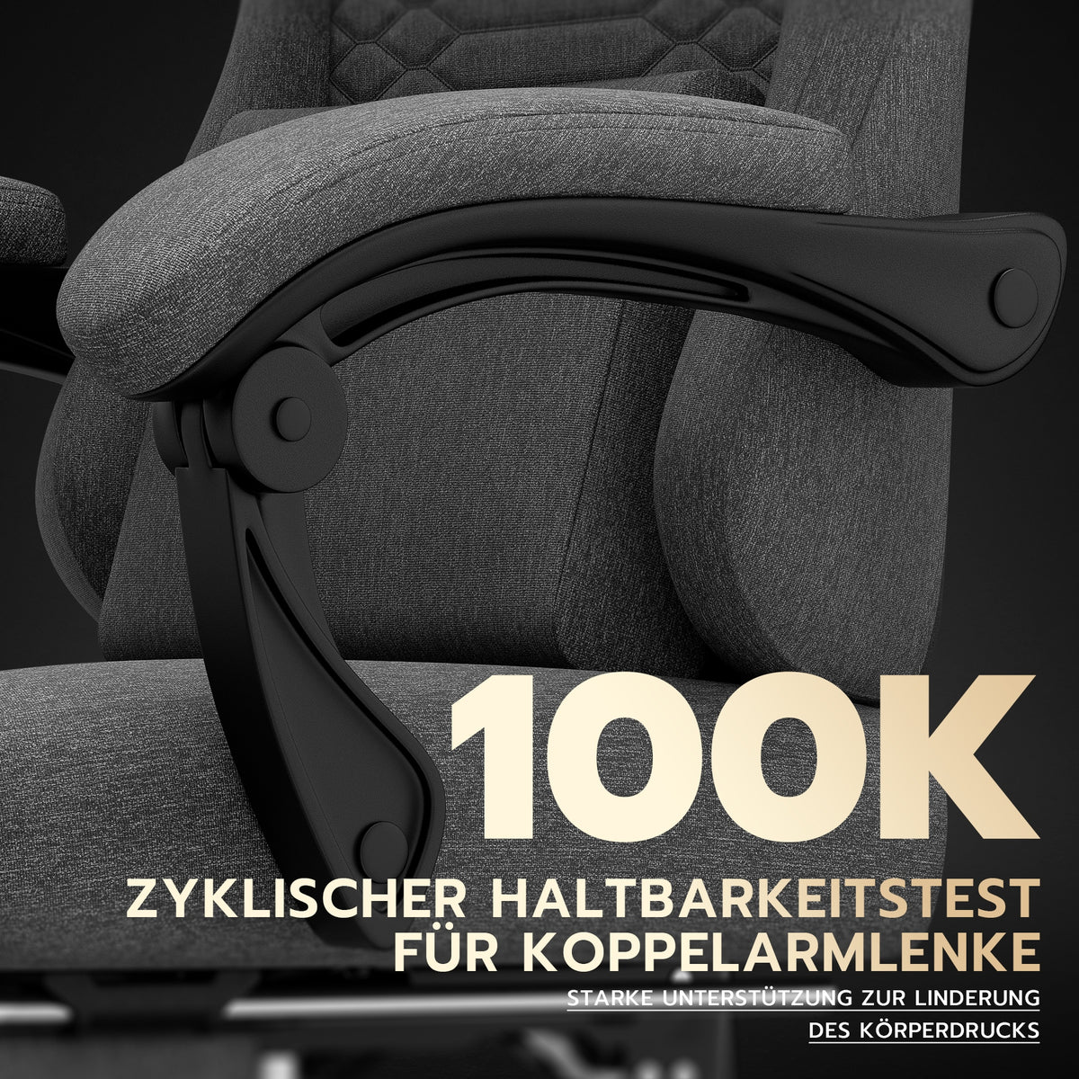 Dark Grey Fabric Ergonomic Office Chair, 63x58.5x120.5 cm, for Home Office Brand no brand
