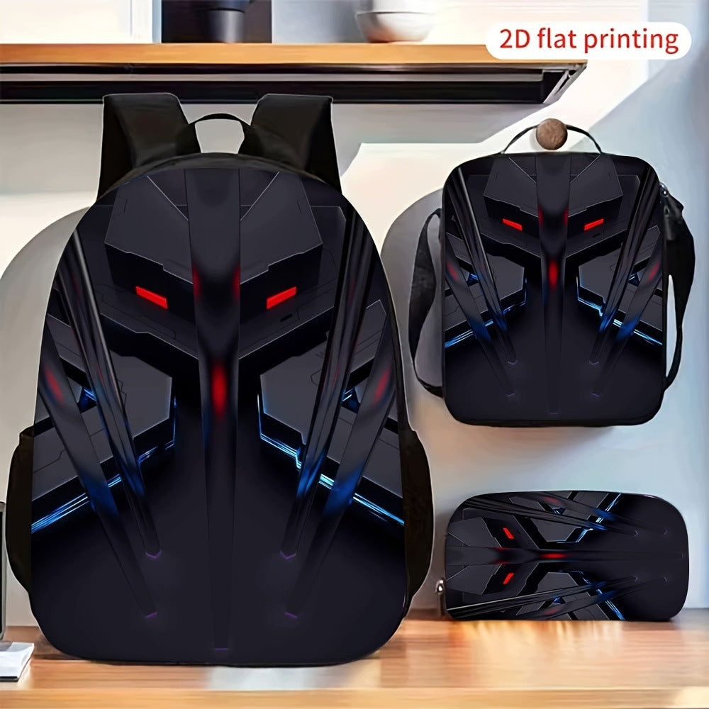 Dark Mechanical Armor 3-Piece Backpack Set