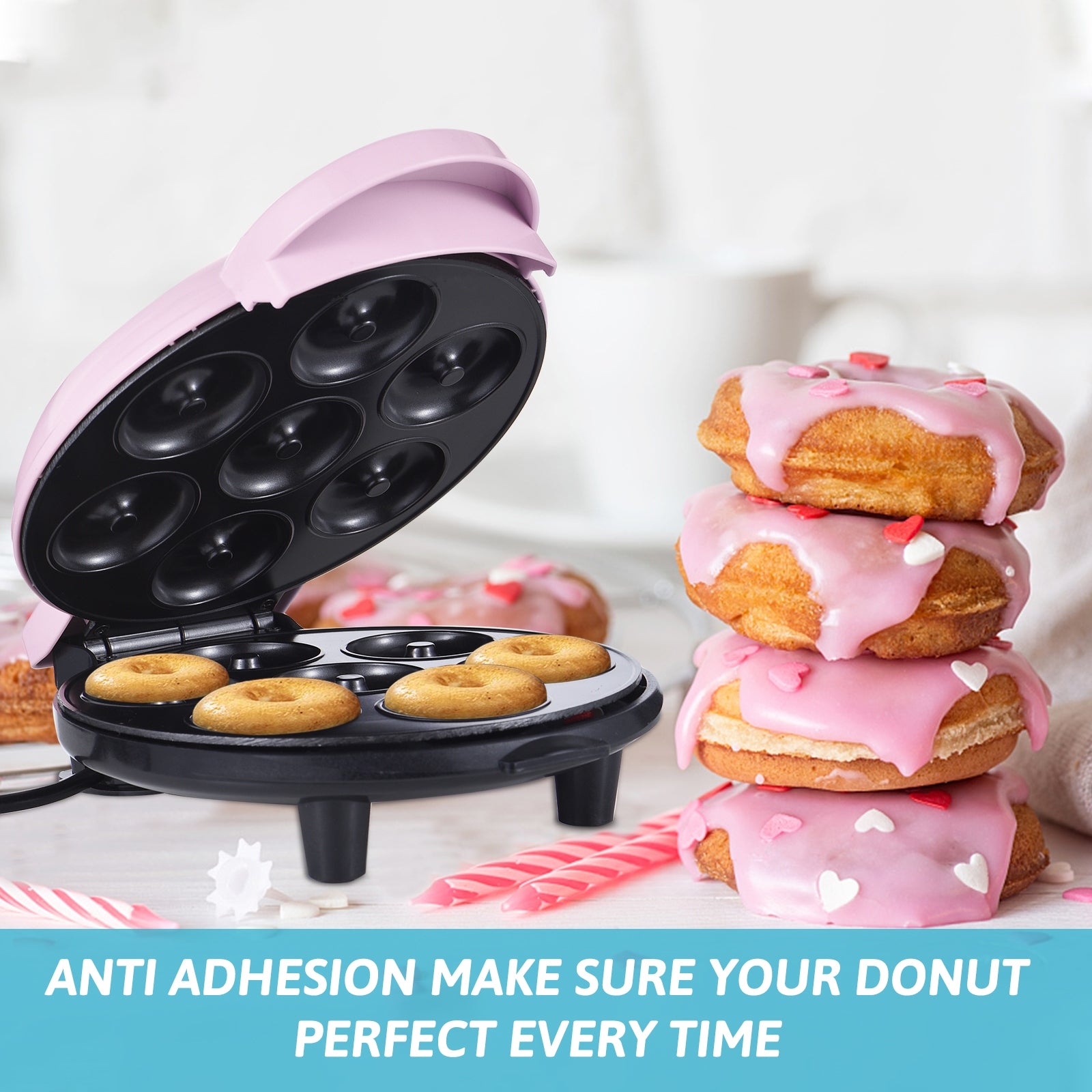 Dash Mini Donut Maker Machine Makes 7 Donuts 700W Double Sided XA Power rating 1 W