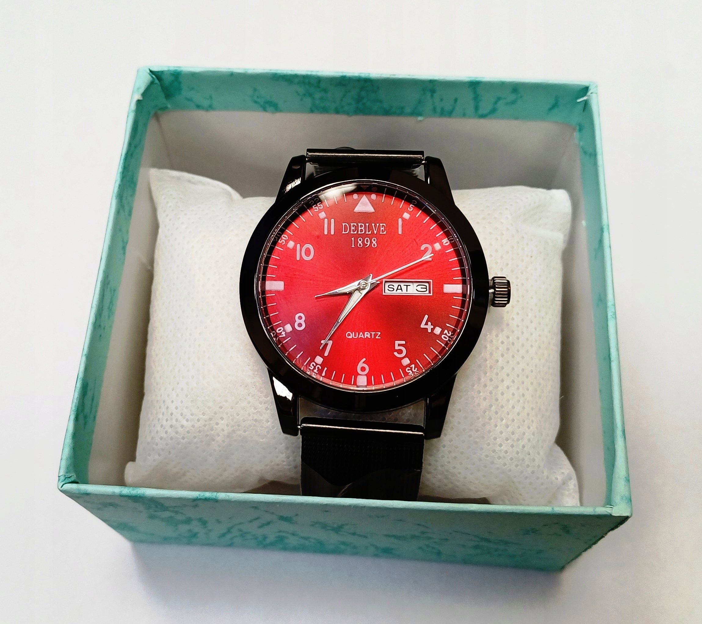 Day-Date watch luminous red dial readable sport Brand no brand